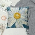 thumbnail image 2 of ARISTURING Daisy Embellished Pillowcase Farmhouse Blue Pillowcase Cushion Cover Sofa Decoration Pillowcase Living Room Outdoor Home Decor (Light Blue), 2 of 5