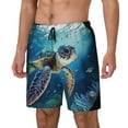 thumbnail image 2 of Fotbe Watercolor Turtle4 Men’s Swim Trunks Quick Dry Swim Shorts Board Shorts with Mesh Lining-Small, 2 of 9