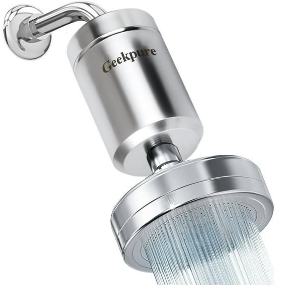 Geekpure 5-stage Shower Filter Reduces Chlorine Odor Rust Sediments- Improves Skin Hair Condition