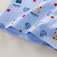 thumbnail image 6 of SonxaHe Infant Girl Boy Outfits Cartoon Prints Short Sleeve Shirt Shorts Kids Sleepwear Satin Silk Loose Outfit Set Blue,Sized 12-18 M, 6 of 6