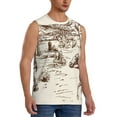 thumbnail image 2 of PAYOHTO Men's Sleeveless Shirts Gym Tank Top with Wild West Desert Cowboy Design, 2 of 8