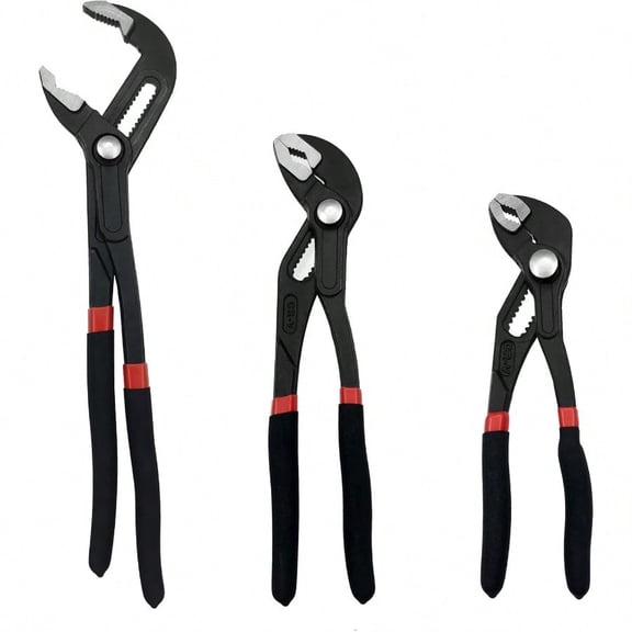 3PCS Groove Joint Pliers Set 7Inch 10Inch 12Inch, Fast Adjustable Channel Locks Plier Set Quick Release Water Pump Pliers Set V-Jaw Tongue for Gripping, Repair, Nuts, Bolts, Pipe