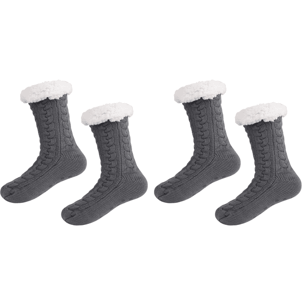 Calcetines Cálidos Con Forro Polar Mullidos Y Esponjosos Cama para Mujer (gris)
