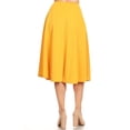 thumbnail image 4 of Women's Casual High Waist A-Line Midi Skirt with Elastic Waistband, 4 of 6