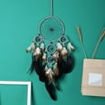 thumbnail image 4 of Atrapasueños de plumas de colores, atrapasueños circulares de plumas hechos a mano para decoración de colgar en la pared, manualidades de decoración de bodas (marrón) Vhermosa CZJJ-ST92, 4 of 5