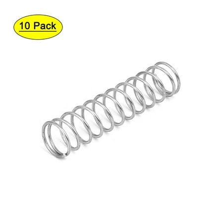 

1mmx12mmx50mm 304 Stainless Steel Compression Springs Silver Tone 10pcs