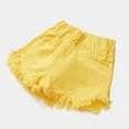 thumbnail image 6 of XBASW Kids Toddler Girls Denim Shorts Solid Color Jeans Shorts Baby Summer Elastic Waist Hot Pants for Girls 3-9 Years, 6 of 10