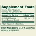 thumbnail image 2 of Spring Valley Activated Charcoal Dietary Supplement Capsules for General Wellness, 520 mg, 60 Count, 2 of 5