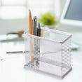 thumbnail image 3 of KQJQS Metal Mesh Pen Holder Organizer, Desktop Pen Storage Box, Compact 10x9.5x5cm Iron Pencil Cup, Open Design for Office Supplies, Makeup Brushes, 3 of 7