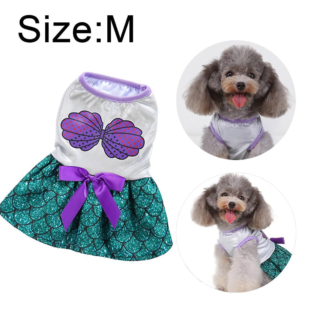 Dog Mermaid Costume Purple Shell Green Mermaid Tutu Puppy Dog Dress Dog Costume Halloween Costumes