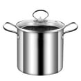 thumbnail image 1 of LLSUZY Pot à Pâtes en Acier Inoxydable 5L avec Passoire, Pot de Cuisson Multi-Usage, Argent, Non Revêtu, Couvercle Véritable, 1 of 8