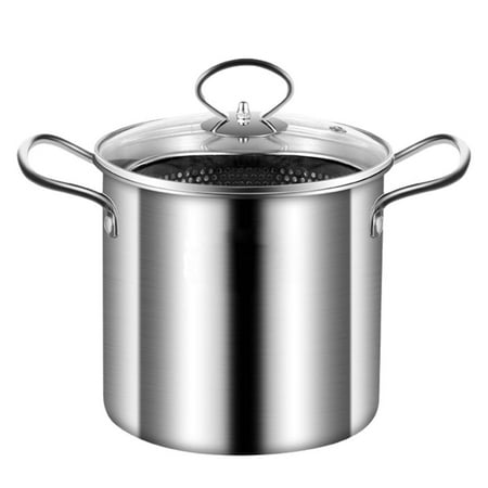 

XINYUAN Thickened Stainless Steel Frying Pan Heightened Household Deep-Fried Skewers Noodle Cooker Fryer Soup Pot Multi-Purpose