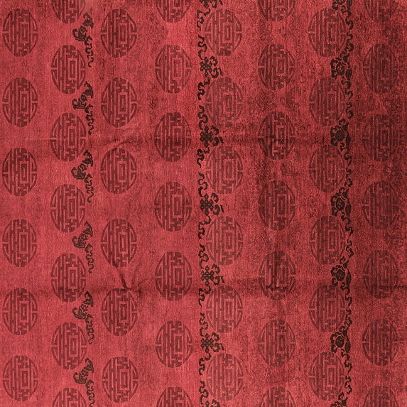 Ahgly Company Indoor Square Oriental Brown Industrial Area Rugs, 8' Square