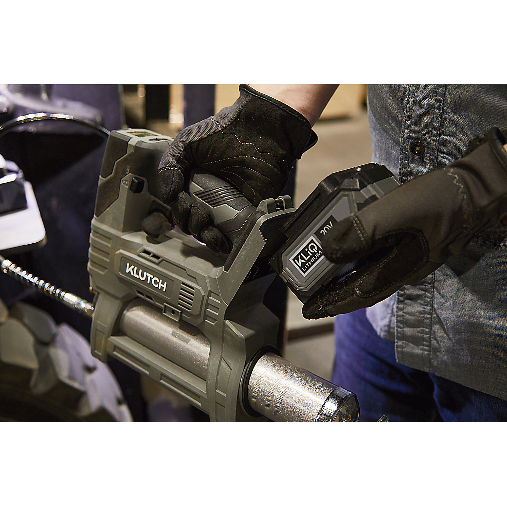 Klutch Grease Gun, KLiQ 20V, 10,000 PSI, 5 Oz./Min., Brushless, Cordless, Bare Tool