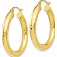 thumbnail image 2 of 10K Polished Lightweight Hoop Earrings (31.5x16.25), 2 of 5