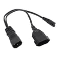 thumbnail image 1 of Cable De Enchufe De Alimentación Divisor En Y, OFC PVC IEC 320 C14 Macho A C7 Hembra Cable Adaptador Impermeable 1 Pie Para El Hogar, 1 of 7
