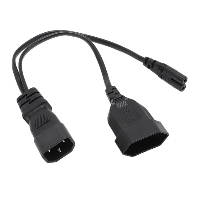 Cable De Enchufe De Alimentación Divisor En Y, OFC PVC IEC 320 C14 Macho A C7 Hembra Cable Adaptador Impermeable 1 Pie Para El Hogar