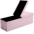 thumbnail image 4 of CUYOCA Storage Ottoman Long Bench Foldable Footrest End of Bed Ottoman for Living Room Bedroom, 166L Storage Space, 45.3 inches Velvet Pink, 4 of 7