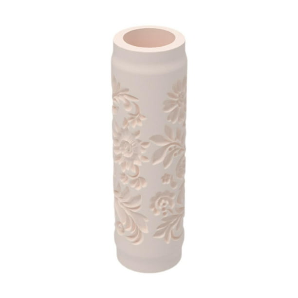 Rodillo Texturizador de Arcilla con Forma de Flor, Rodillo de Cerámica, Regalo de Cumpleaños, Profesional, Fácil de Limpiar, Herramientas Modernas Par Estilo C