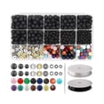 thumbnail image 1 of Lava Beads Kit Lava Stone Rock Beads Chakra Beads Spacers Beads Essential Oils Bracelet Necklace Je, 1 of 5