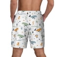 thumbnail image 3 of Kdxio Sea Creatures Print Men's Swim Trunks with Compression Liner 7 Inch Inseam Quick Dry Swim Shorts, 3 of 7