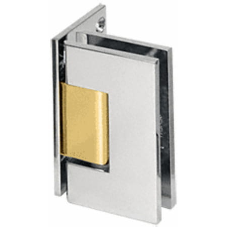 - CRL Chrome With Polished Brass Center Block Vienna 044 Series Wall Mount Offset Back Plate Hinge