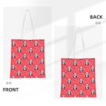 thumbnail image 3 of DouZhe Reusable Grocery Bags, Pink Hearts Love Cute Panda Lightweight Polyester Canvas Cloth Tote Bag for Travle Gym Shopping School, 15" x 16", 3 of 7
