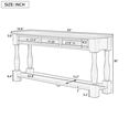 thumbnail image 4 of Tcbosik 63 Inch Long Console Table, Behind Couch Table with Open Shelf and 3 Storage Drawers, Narrow Foyer Table for Entryway, Hallway, Living Room, Navy, 4 of 11