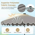 thumbnail image 6 of Costway 9.3 FT Solar Patio Umbrella Outdoor Market Sunshade with 24 LED Lights, Ruffles Gray, 6 of 10