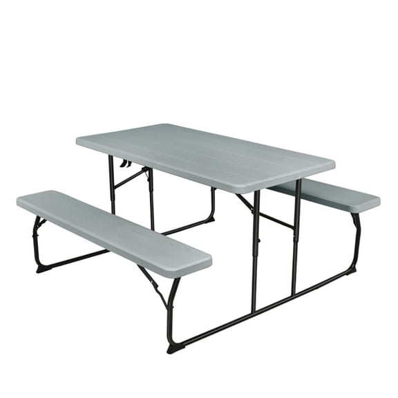Indoor and Outdoor Folding Picnic Table Set with Wood-like Texture