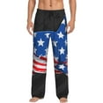 thumbnail image 2 of Lsque Shark With USA Flag Print Men's Pajama Pants, Lounge Pant - Comfortable Home Wear,Elastic Waistband, Stylish Design-Medium, 2 of 9