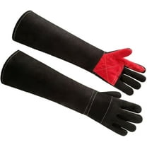 Jtbuh XLY Long Welding Gloves 23.6 Inches 932℉,Heat/Fire Resistant Leather For Mig, Tig, Stick, Forge, BBQ, Grill, Fireplace