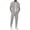 A-Gray#waffle 2 piece outfit, variant on Mens 2 Piece Sets Waffle Knit Button Down Shirt Jacket and Drawstring Waist Pant Sets Summer Beach Vacation Outfits Army Green XXXL