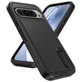 thumbnail image 3 of for Google Pixel 9 Pro XL Case Kickstand Durable 3-Layer Military Grade Protective Case Cover Hybrid Silicone Heavy Duty Rugged Shockproof Screen Lip Raised Protection Phone Case,Black+Black, 3 of 9
