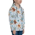 thumbnail image 3 of Lsque Sea Turtle Patten Youth Hoodie Sweatshirt Pullover with Kangaroo Pocket Boys and Girls Hoodie Warm Hoodie for Kids-Small, 3 of 6