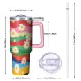 thumbnail image 2 of OBREWU Pioneer Flower Tumbler with Handle and Lid,Pioneer Flower 40oz Double Wall Vacuum Insulated Tumbler,Cups Gift for Women and Men, 2 of 7