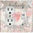 thumbnail image 1 of Metal Light Switch Plate Outlet Cover (Welcome Vine - Single Duplex Single Toggle), 1 of 2