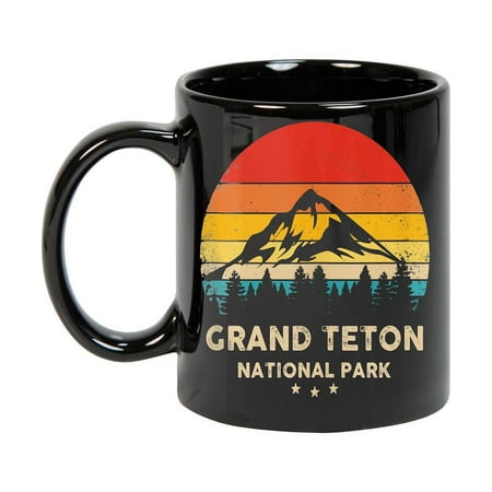

Coffee Mug Vintage Grand Teton - National Park Retro Souvenir Mug Coffee Mug Gift Tea Cups Black Mug 11oz
