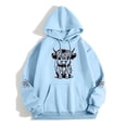 thumbnail image 2 of WEAIXIMIUNG Sweat à Capuche Zippé pour Femmes Mignon Manches Longues Adulte Imprimé Graphique Vache Pull Chandails en Molleton à Cordon, 2 of 4