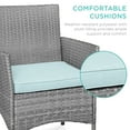thumbnail image 5 of Best Choice Products 3-Piece Outdoor Wicker Conversation Patio Bistro Set, w/ 2 Chairs, Table - Gray/Pastel Blue, 5 of 8