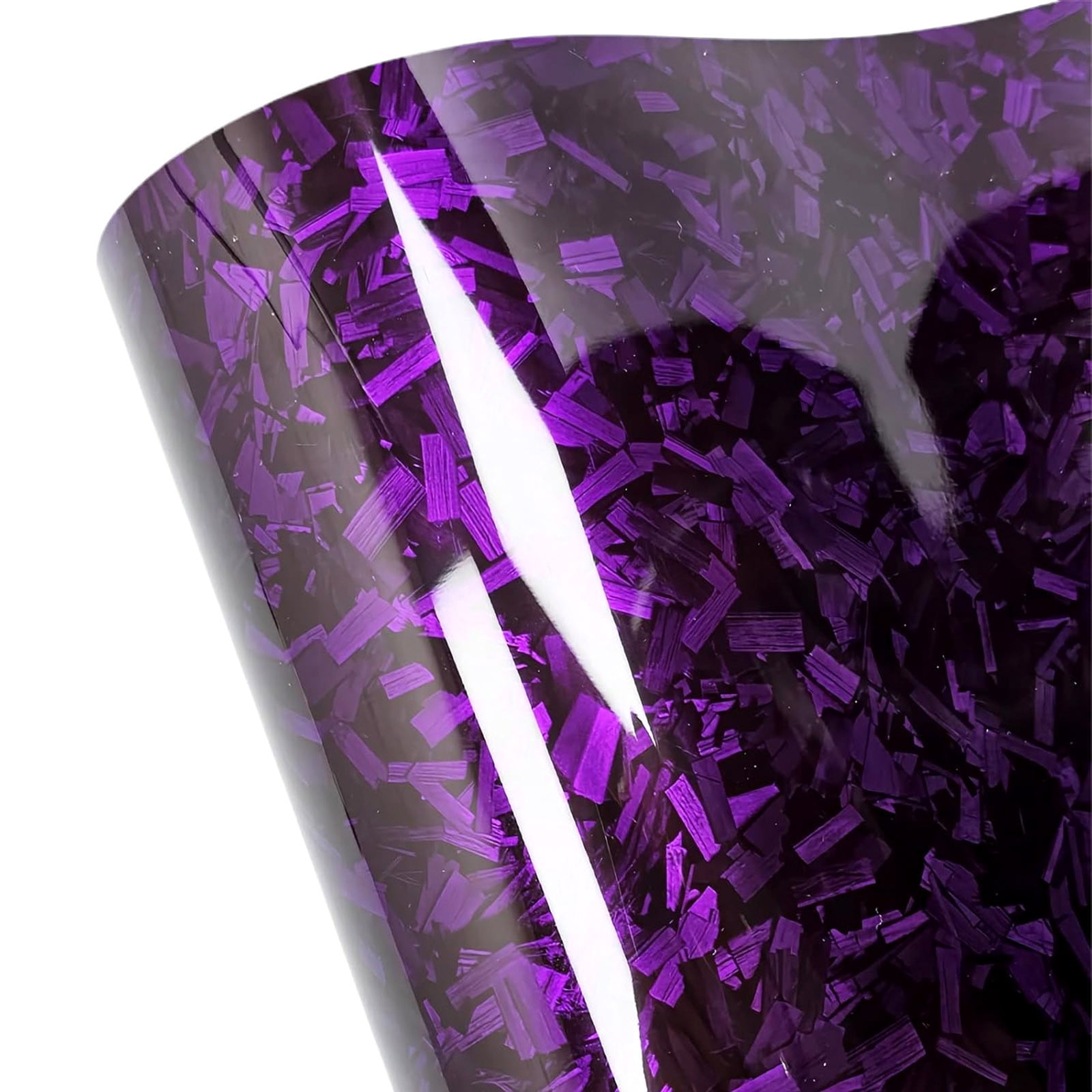 Carbon Fiber Vinyl Wrap Roll 50 cm x 150 cm Forged Gloss Finish Self-Adhesive Film for Car Auto Motorcycle Vehicle DIY Application