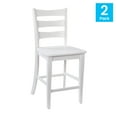 thumbnail image 2 of 2 Piece Counter Stool, Slatted Design Back, White, 2 of 4