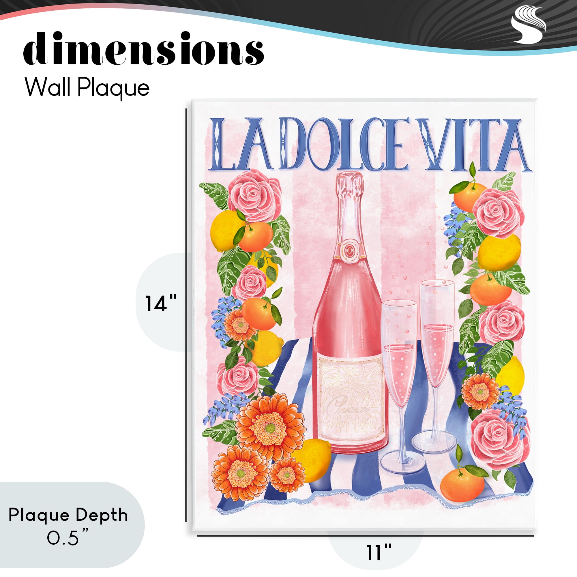 Stupell Industries Pink Champagne Picnic Wall Plaque Art, design by Lori Mosley