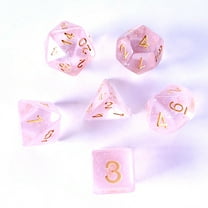 Galactic Dice Premium Dice Sets - Pink Iridescent (Light Pink & Gold) Acrylic Set of 7 Dice