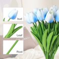 thumbnail image 5 of 12 Pcs Multicolor Tulips Artificial Flowers Faux Tulip Stems Real Feel PU Tulips Easter Spring Wedding Bouquet Centerpiece Floral Arrangement Cemetery Table Décor 13.18" Tall, 5 of 7