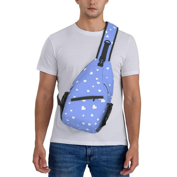 ZICANCN Crossbody Sling Bags for Women Men,Purple Heart Pattern Casual Shoulder Backpacks for Hiking Daypacks