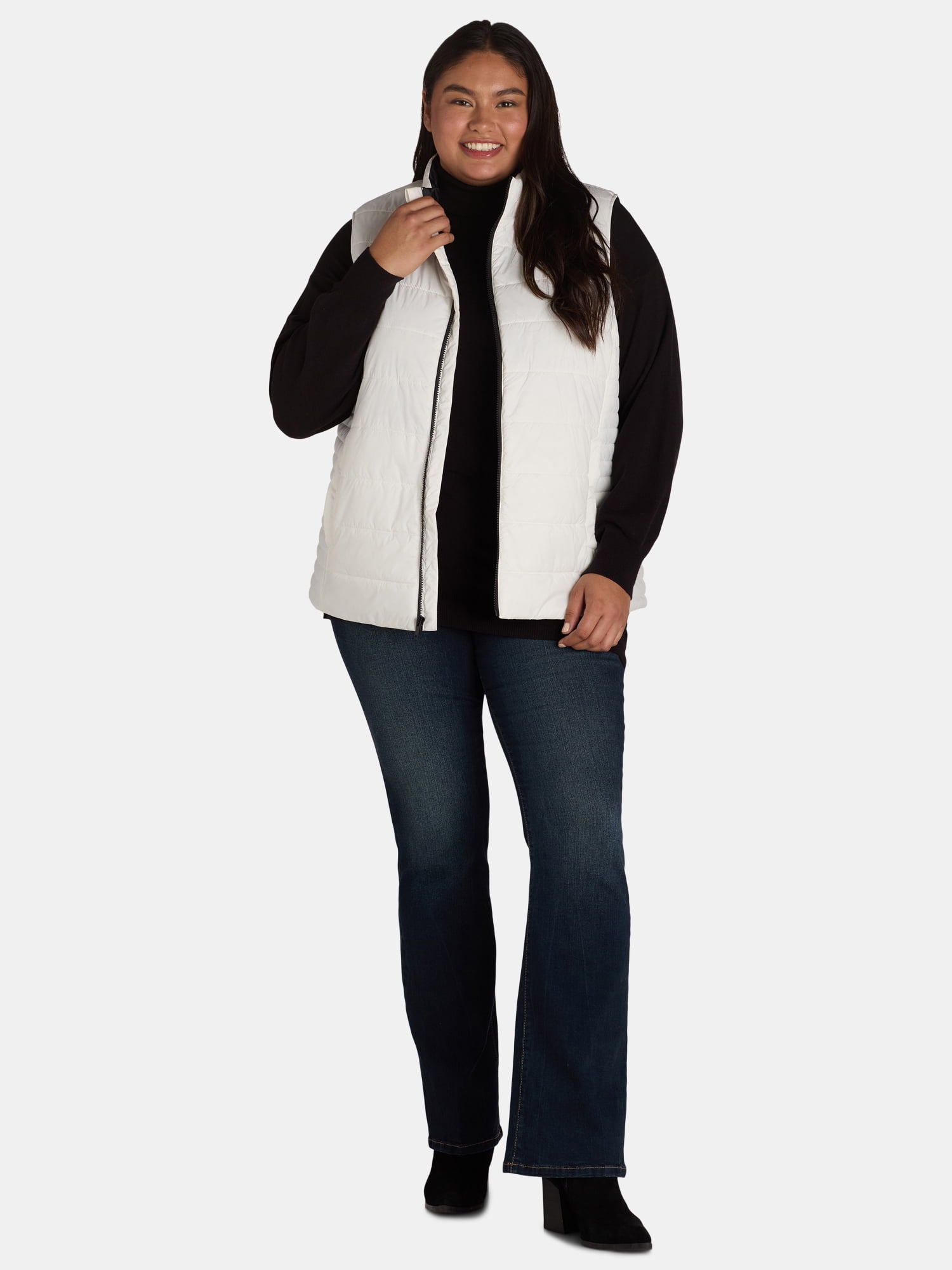 Time and Tru Women's and Women's Plus Puffer Vest, Sizes XS-3X