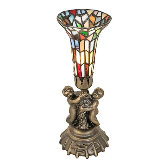 Meyda Tiffany 225851 Pond Lily 13" Tall Buffet Table Lamp - Brass