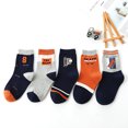 thumbnail image 4 of Fesfesfes 5 Pairs Kids Socks Cute Print Children Socks Boys Middle Tube Socks Breathability Warm Socks, 4 of 9