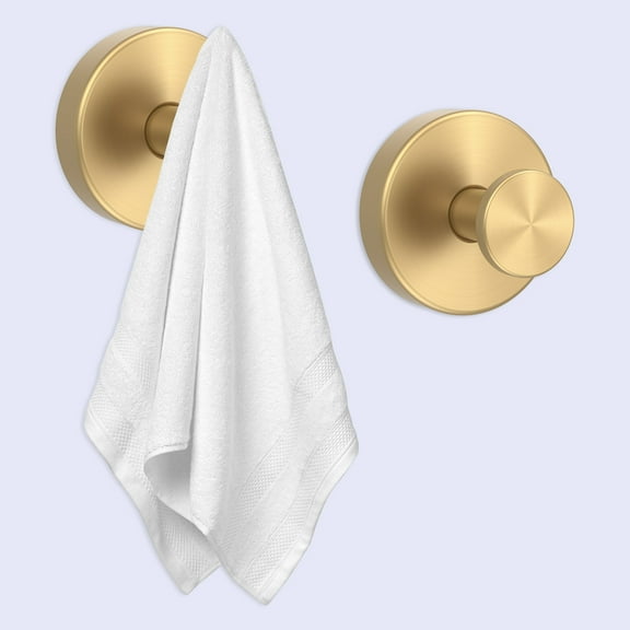 pluokvzr 2pcs Suction Cup Hooks 15lbs Stainless Steel Suction Cup Shower Hook Waterproof Rustproof Bathroom Towel Hanger No-Drill Towel Coat Hook for Mirrors Tiles Glass Shower Towel